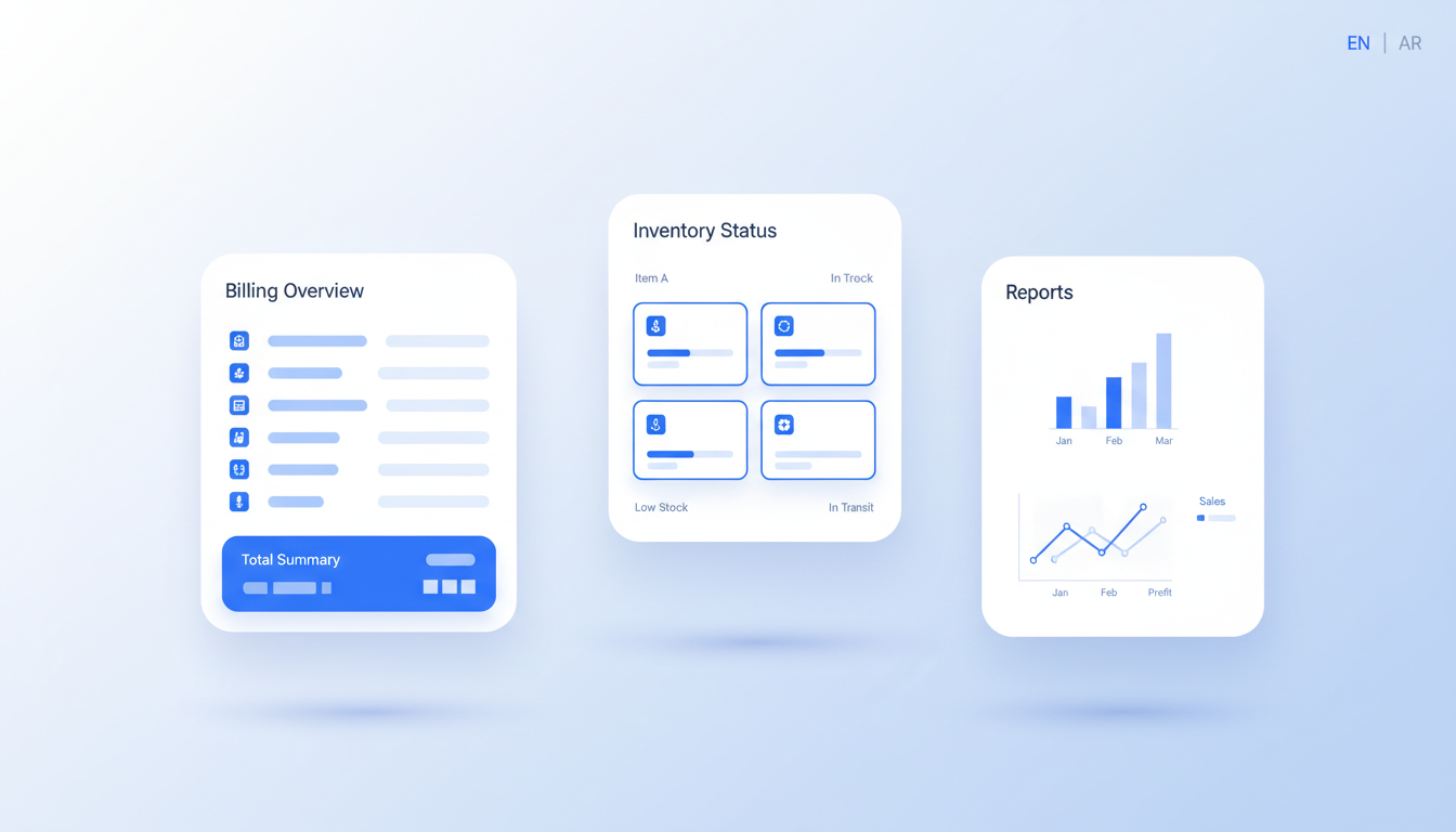 Stock & Billing System with POS dashboard preview